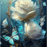 Malowanie po numerach Ponadczasowe białe kwiaty