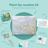 Painting by numbers Town near the mountains