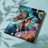Painting by numbers Turtles with Fish in the Sea