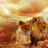 Painting by numbers Two Lions