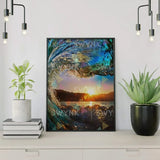 Schilderen op nummer Golven met zon