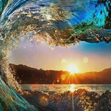 Schilderen op nummer Golven met zon