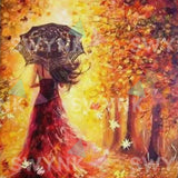 Painting by numbers Woman Autumn