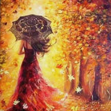 Painting by numbers Woman Autumn