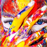 Painting by numbers Woman with paint