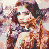 Painting by numbers Woman and Fox