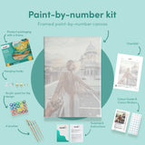 Pintar por numeros Mujer en la ciudad