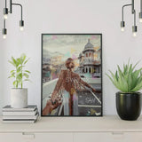 Pintar por numeros Mujer en la ciudad