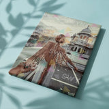 Pintar por numeros Mujer en la ciudad