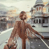 Schilderen op nummers Vrouw in de stad