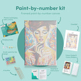 Pintar por numeros Mujer con Colores