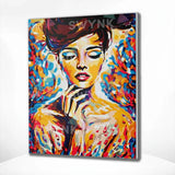 Pintar por numeros Mujer con Colores