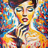 Pintar por numeros Mujer con Colores