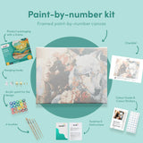 Malen nach Zahlen Frau mit Wolf