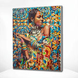 Paint by numbers Kvinde med gule farver