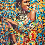 Paint by numbers Kvinde med gule farver