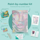 Painting by numbers Woman with Pink Colours