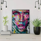 Painting by numbers Woman with Pink Colours