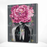 Painting by numbers Woman with Purple Flower