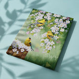 Painting by numbers Yellow Birds with White Flowers