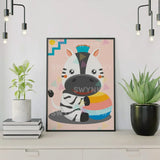 Painting by numbers Zebra with Hat