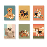 Retro Dog Days - Mini Painting by numbers Set of 6