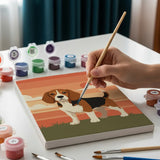 Retro Dog Days - Mini Painting by numbers Set of 6