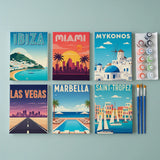 The Global Getaway Collection - Mini Painting by numbers Set of 6