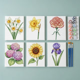 The Language of Flowers - Mini Painting by numbers Set of 6