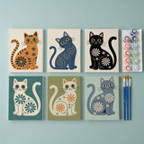 The Mod Cats Collection - Mini Painting by numbers Set of 6