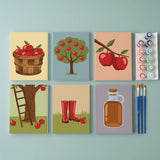 Walk through the Apple Orchard - Mini Painting by numbers Set of 6