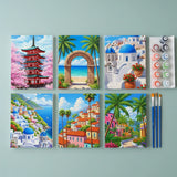 Wanderlust in colour - Mini Painting by numbers Set of 6