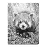 Red Panda with Flowers Dot Painting