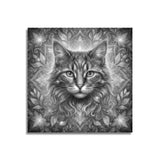 Cat with Flower Dot Painting