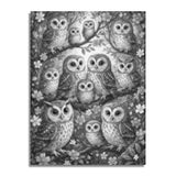 Owls in the Tree Dot Painting