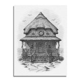 Beach Cottage Dot Painting