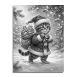 Christmas Cat Dot Painting