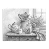 Kitchen Still Life Dot Painting
