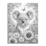Koala with Flowers Dot Painting