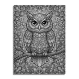 Owl on Branch Dot Painting