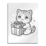 Cat with Gift Dot Painting