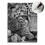 Botanical Panther Dot Painting