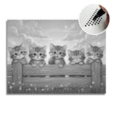 Kittens on the Fence Dot Painting