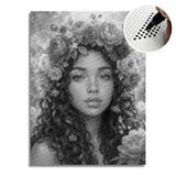 Women with Flowers Dot Painting