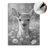 Deer with Flowers Dot Painting