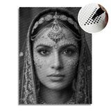 Indian Woman Dot Painting