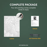 Botanical Panther Dot Painting