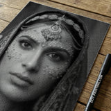 Indian Woman Dot Painting