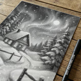 Winter Landscape Dot Painting