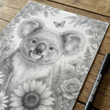 Koala with Flowers Dot Painting